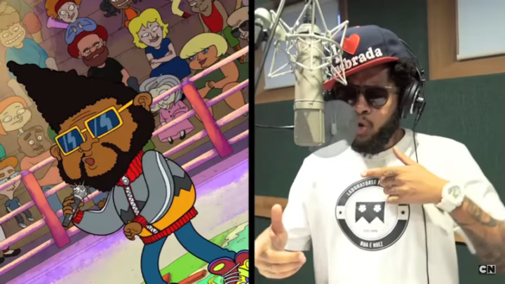 Emicida dublando o desenho "Irmão do Jorel".