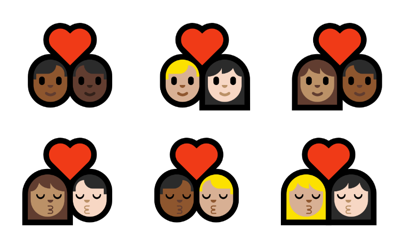 Emojis de casais de uma grande diversidade de raças e orientações sexuais chegam ao sistema operacional.