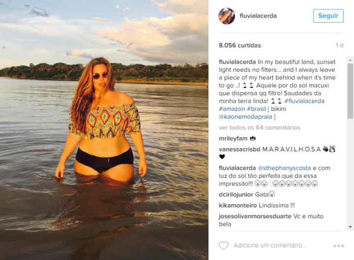 Modelo plus size, Fluvia Lacerda posta foto e recebe críticas por suposto uso de Photoshop
