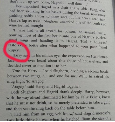 O professor Slughorn chama Ron de Rupert