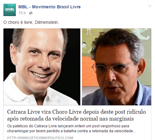 MBL critica Catraca Livre por termos responsabilidade social