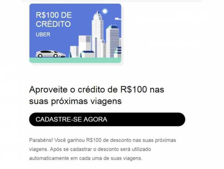 Golpe chega pelo email com links para sites falsos do Uber.