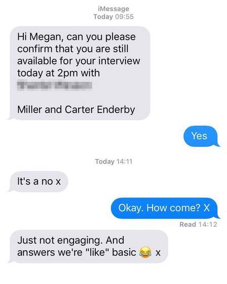 Mensagem trocada com candidata impressionou internautas