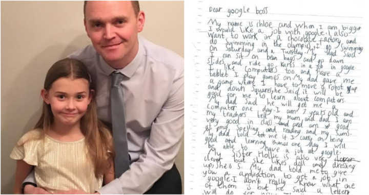Menina de 7 anos pede emprego ao Google em carta e recebe resposta super fofa e motivadora