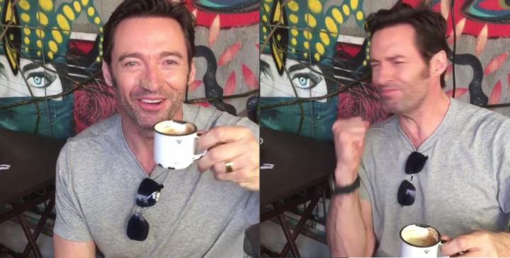 Ator Hugh Jackman vem ao Brasil, toma um “pingado” em SP e arrisca umas palavras em português