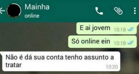 Print de conversa enviado à página “Minha Mãe no Whatsapp”