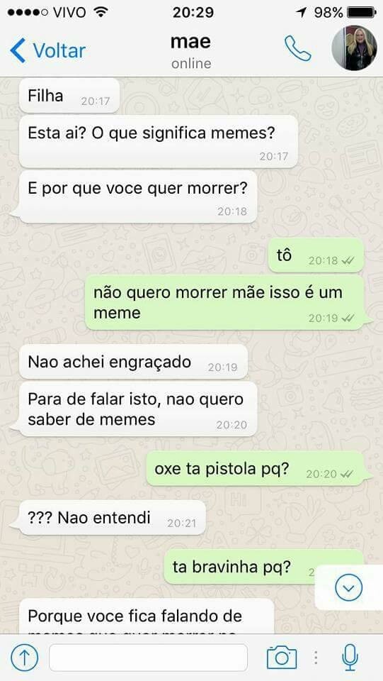 o card e que print a meme é entender o que com Mãe e conversa tenta filha