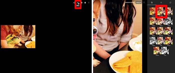 Google Fotos te opções automáticas de edição.