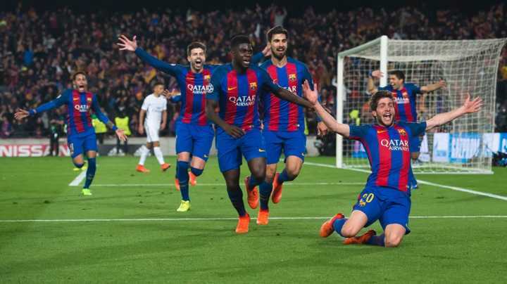 O Barcelona ganhou do PSG de 6 a 1 no dia 8 de março