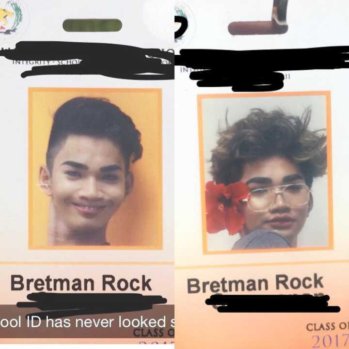 Bretman tirou estas fotos para o anuário da sua escola