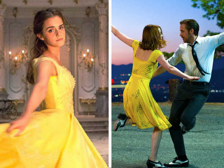 Emma Watson em ‘A Bela e a Fera’ e Emma Stone com Ryan Gosling em ‘La La Land’