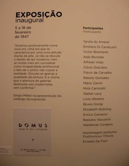 Os nomes que estavam presentes na primeira exposição da Galeria Domus