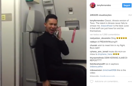 O vídeo do comissário de bordo Assraf Nassir parodiando o clipe “Toxic” viralizou na rede e recebeu mais de 249 mil curtidas no Instagram