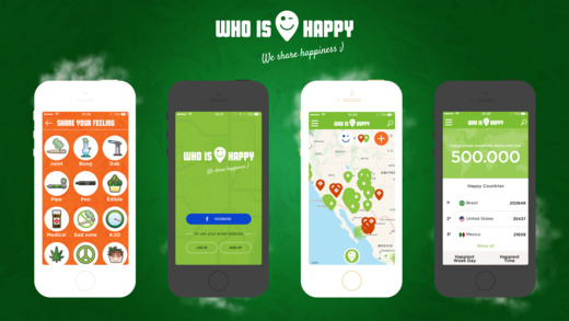 App Who is Happy reúne fumantes de maconha.