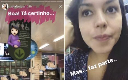 Esperando o segundo filho do cantor Michel Teló, a atriz Thais Fersoza publicou um vídeo reclamando da falta de respeito em relação à fila do caixa preferencial no mercado