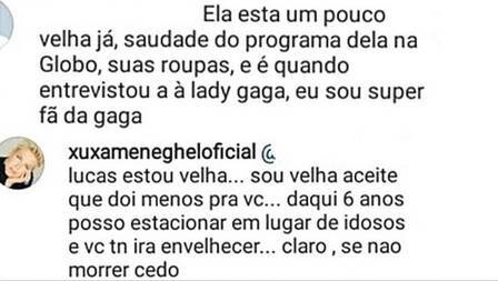 Xuxa responde seguidor que a chamou de “velha”