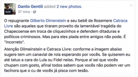 Gentili ataca Dimenstein nas redes sociais
