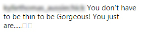 Tradução: “Você não precisa ser magro para ser maravilhoso! Você apenas o é”