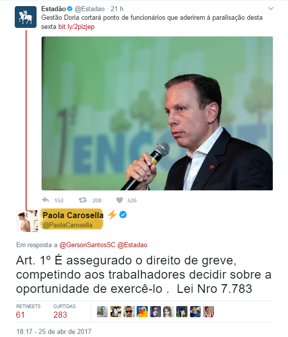 “Art.1 É assegurado o direito de greve, competindo aos trabalhadores decidir sobre a oportunidade de exercê-lo”. Lei nº 7.783