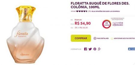 Floratta em colônia sai com 39% de desconto