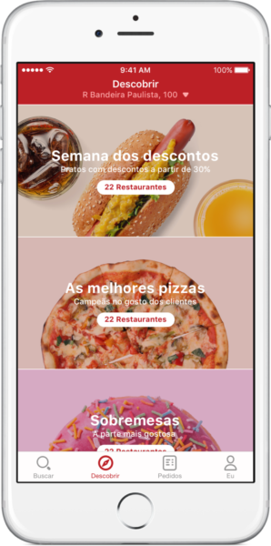 Acesse a aba “Descobrir” para conferir os pratos com desconto