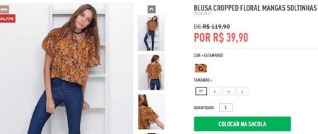 Blusa Cropped está com 66% de desconto no valor original