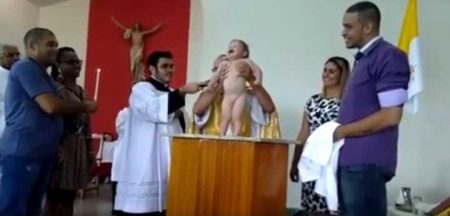 O batismo do bebê Gustavo