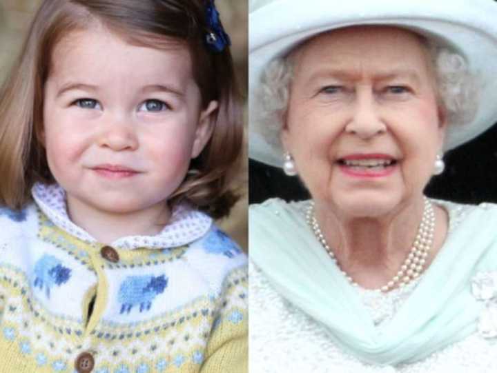 Princesa Charlotte, aos 2 anos, é comparada com a rainha Elizabeth, sua bisavó