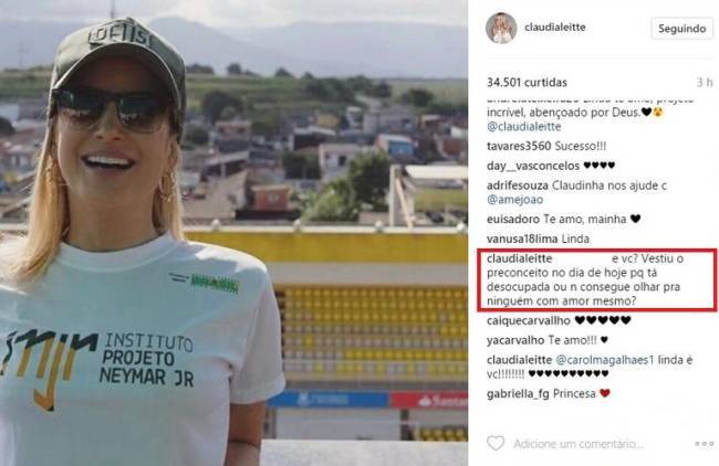 Claudia Leitte responde seguidora no Instagram