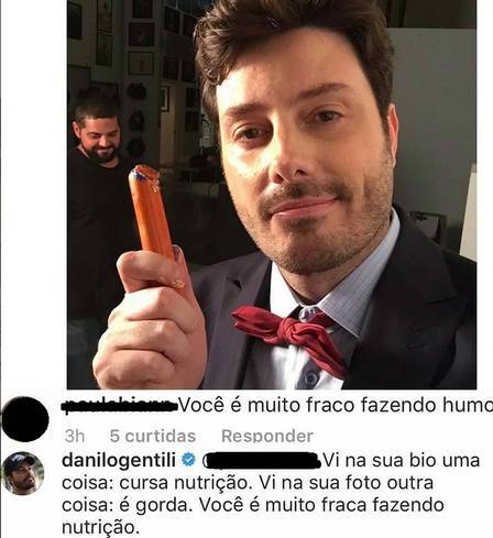 Danilo Gentili responde crítica e divide opiniões