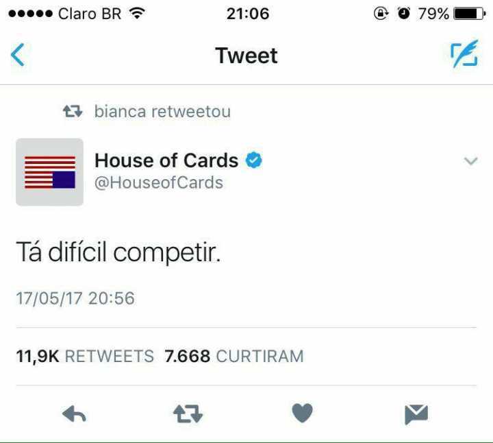 Conta do “House of Cards” no Twitter