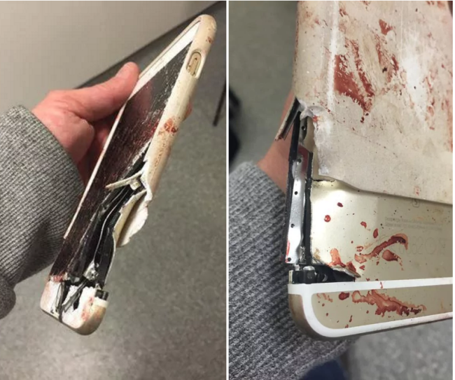 iPhone é destroçado em ataque terrorista, mas salva vida da dona