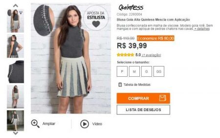 Blusa sai de R$ 119 por R$ 39