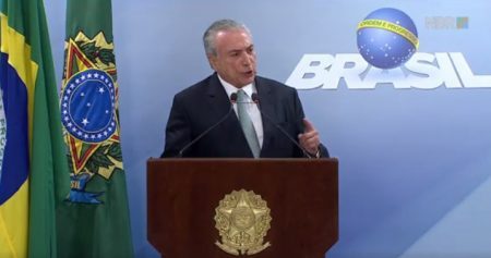 Michel Temer durante pronunciamento: “não renunciarei”