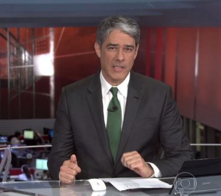 O apresentador William Bonner durante o Jornal Nacional