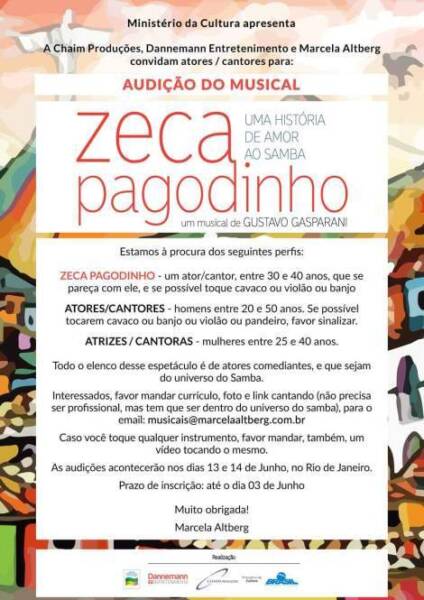 Inscrições para o musical até 3 de junho