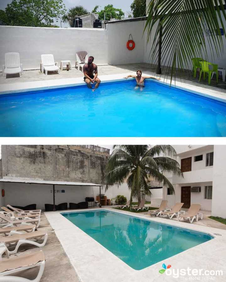 A vibrante piscina azul e as paredes brancas exibidas no site do Hostel El Corazon podem ter sofrido uma ligeira edição de fotos, já que a cena descoberta pela Oyster.com foi um pouco menos inspiradora