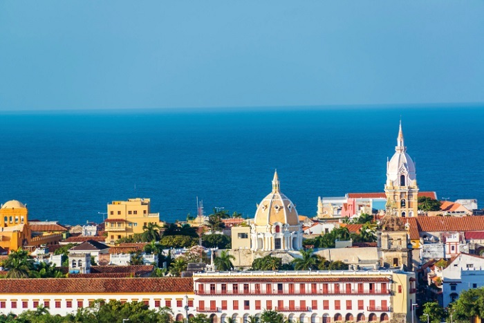 Vista da cidade Velha de Cartagena das Índias no Caribe colombiano