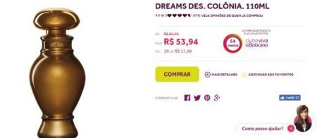 Dreams Des. Colônia tem 40% OFF e frete grátis