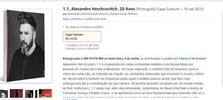 “1.1. Alexandre Herchcovitch. 20 Anos” está com 90% OFF