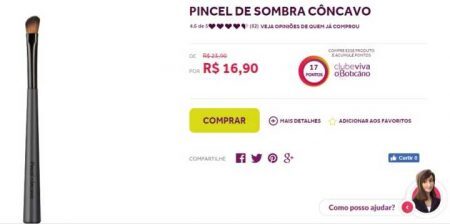 Pincel de sombra Côncavo sai por R$ 16,90