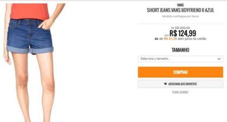 Short Jeans Boyfriend Azul está com 60% de desconto