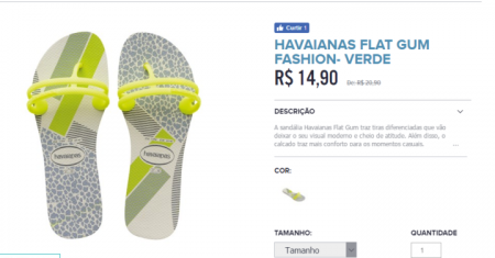 Havaianas Flat Gum sai por R$ 14,90