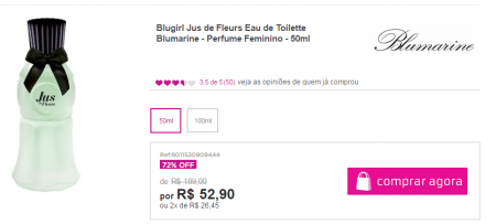 Perfume feminino “Blugirl” está com 72% OFF