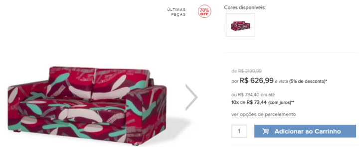 Essa capa para sofá é um dos produtos com o maior desconto