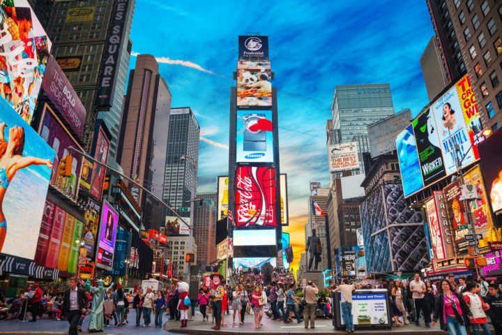 Times Square, um dos cartões-postais de Nova York e cenário de diversos filmes