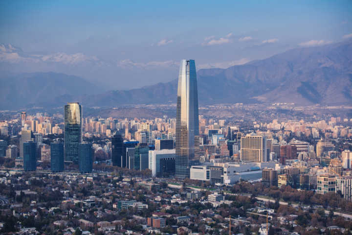Vista panorâmica de Santigo, capital do Chile