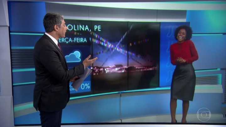 William Bonner elogia estreia de Maju no Jornal Hoje e a deixa constrangida