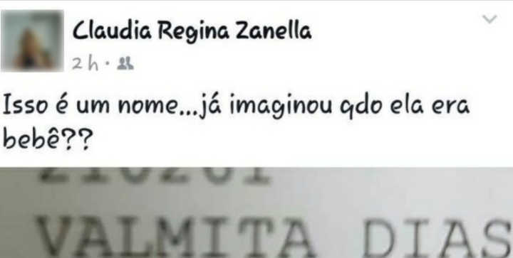 A médica zombou do nome da paciente no Facebook