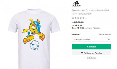 Camiseta adidas Performance está com 69% de desconto